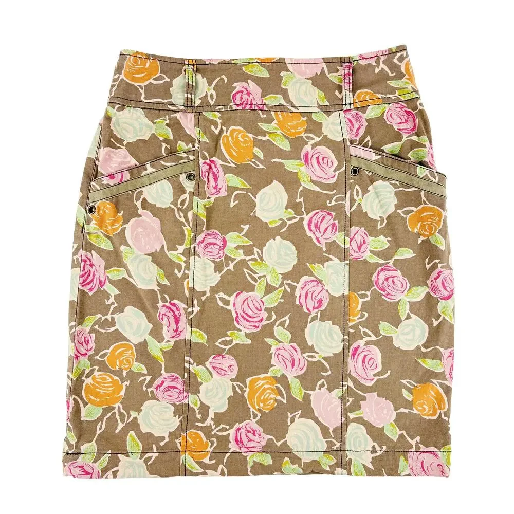 Hei Hei Anthropologie Floral Pencil Skirt Women S 28 Waist Cotton Stretch Y2K